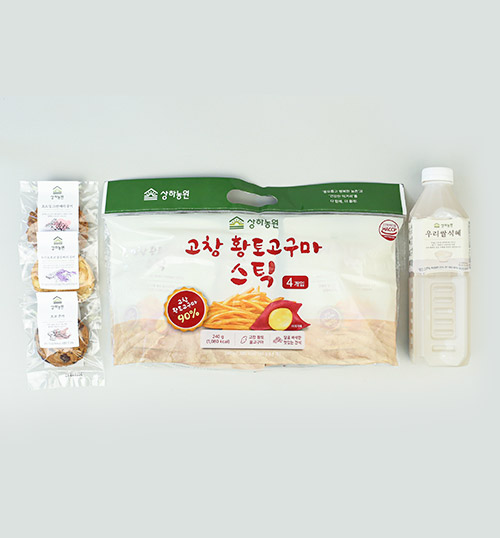 상하농원 쿠키 3종+황토고구마 스틱(번들)+우리쌀 식혜 정기배송